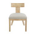 Modern Dining Chair With Fabric Upholstery In Elegant Design - Linen