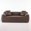 Oversized 2 Seater Loveseat With 2 Decor Throw Pillows, Deep Seat Sofa For Living Rooms