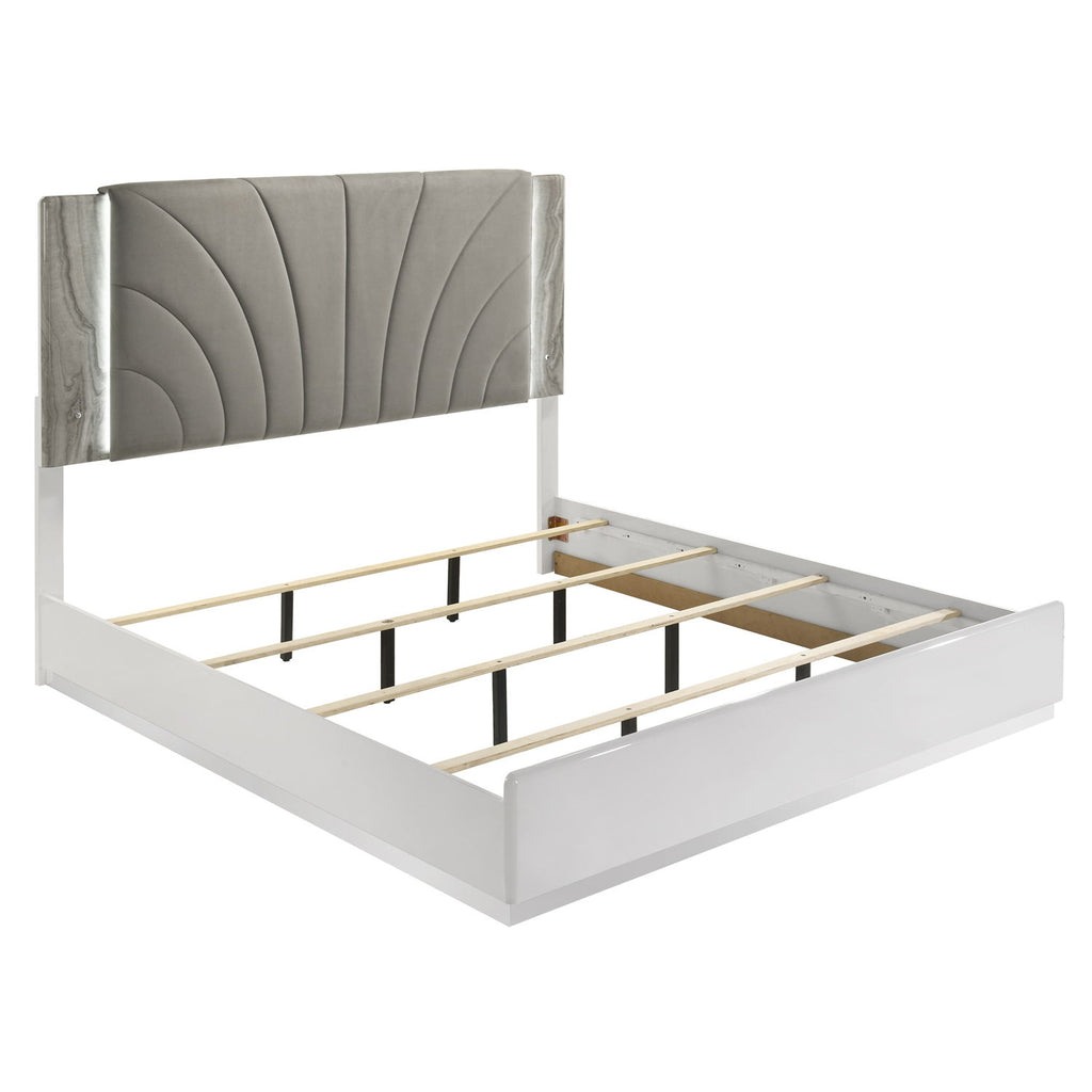 Jazz - Platform Bed With LED Upholstered Headboard