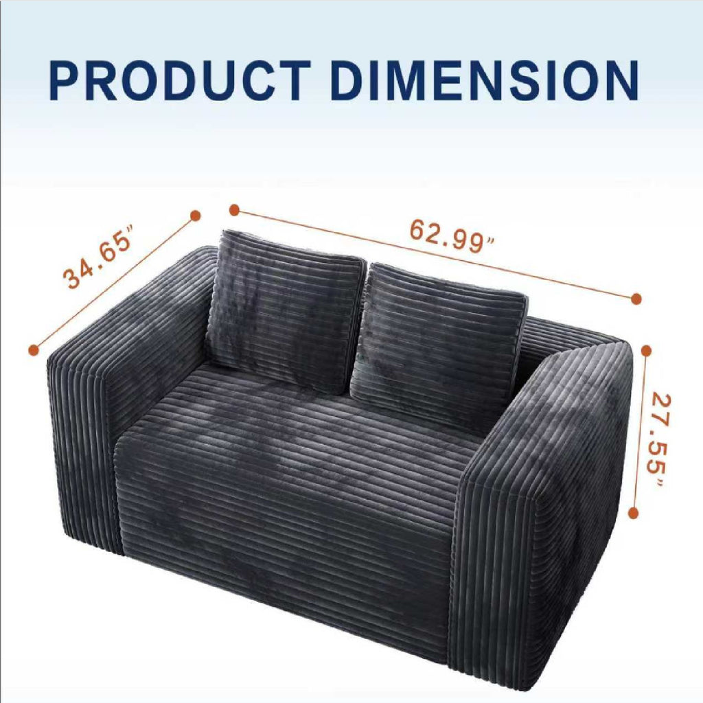 Cloud Loveseat Sofa Couch, 2 Seater Boneless Couch