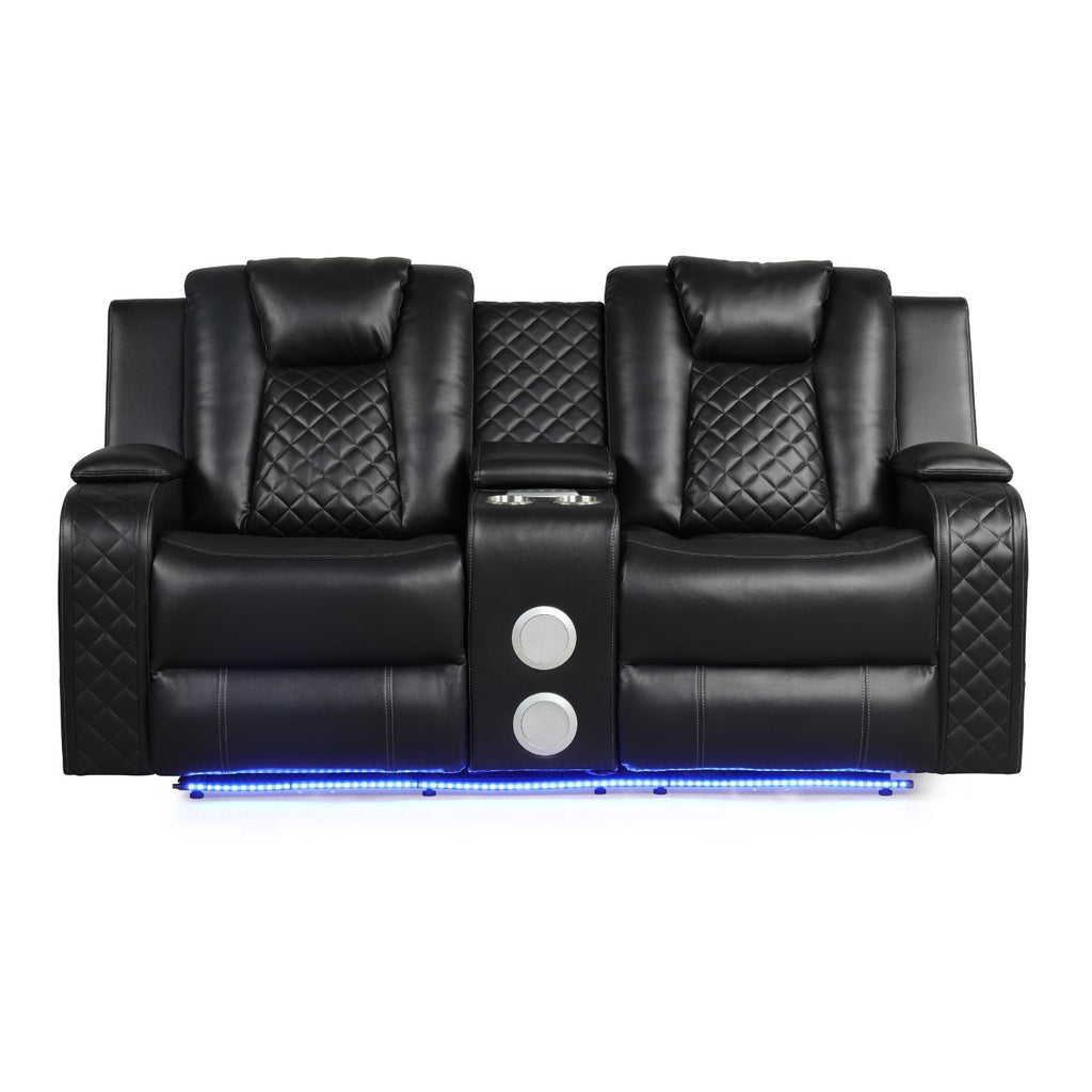 Benz - Power Reclining Loveseat With LED Lighting And Built In USB