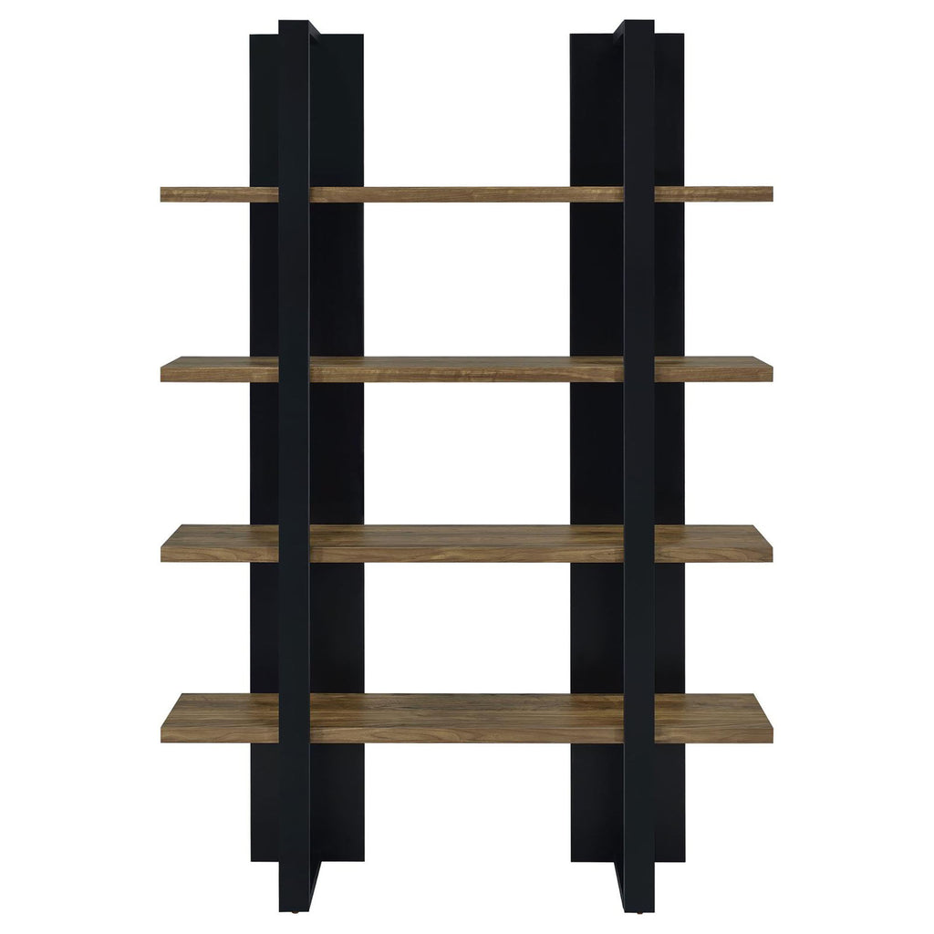 Mystrene - 4 Shelf Bookcase With Open Shelving Design - Black