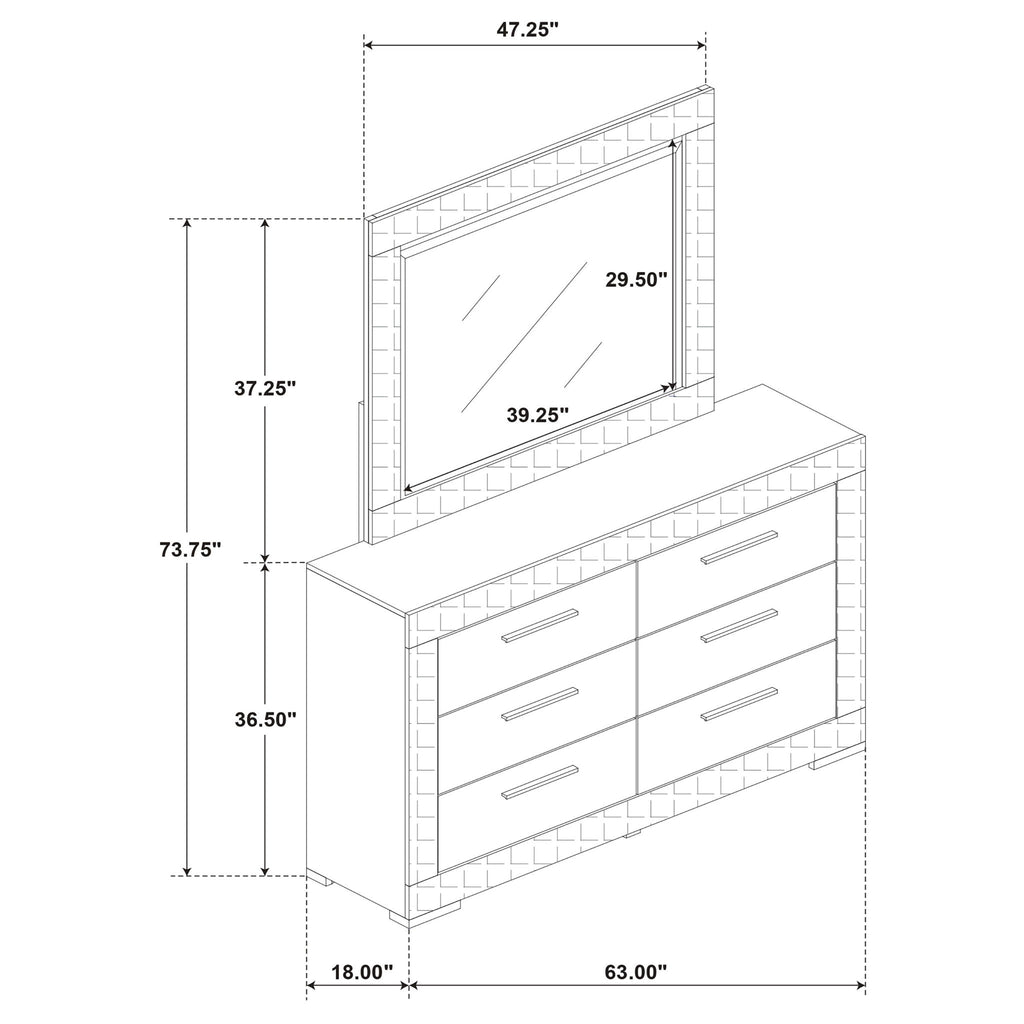 Pierce - 6 Drawer Dresser And Mirror