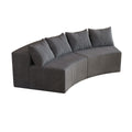 Curved Sectional Sofa With 4 Pillows, Modular Semi Circular Design