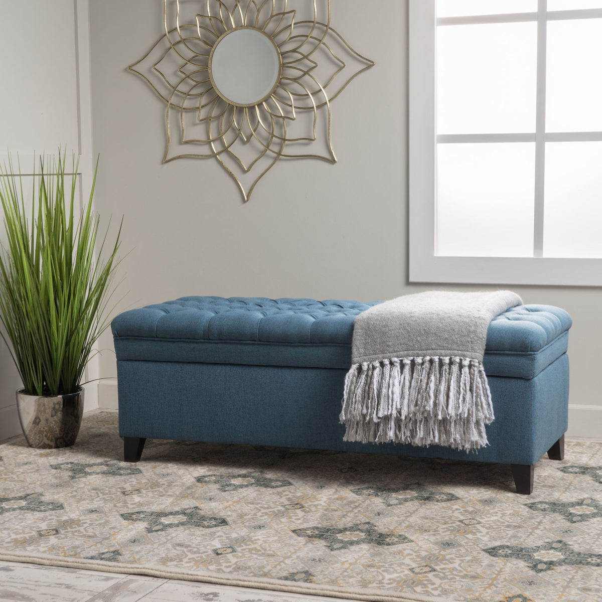 Juliana - Storage Ottoman With Birch Legs