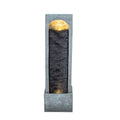 Tall Outdoor Water Fountain, Vertical Cascading Waterfall With Pump, Floor Fountain For Garden - Black / Gray