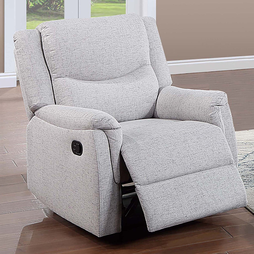 Manual Recliner With Upholstered Seat And Backrest Supportive Headrest