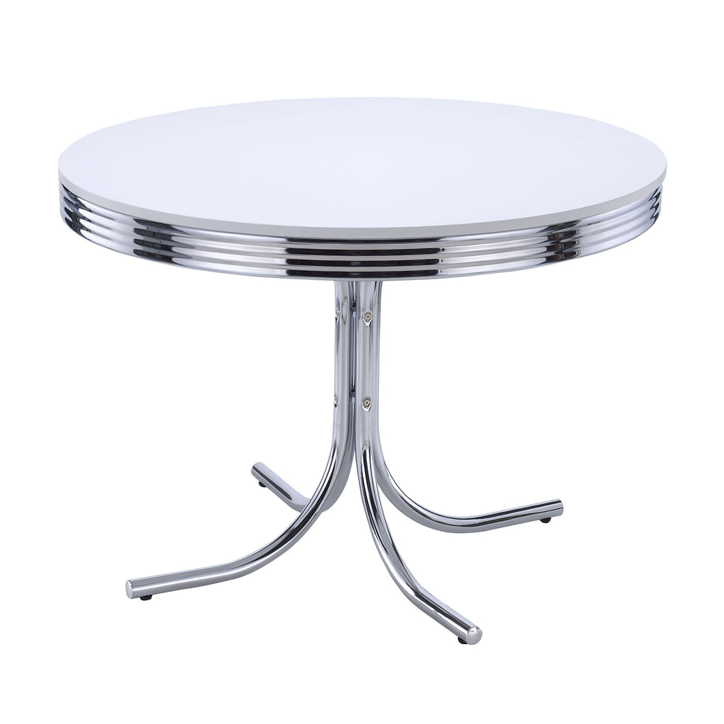 Parlisse - 5 Piece Round Dining Sets And Chairs - White