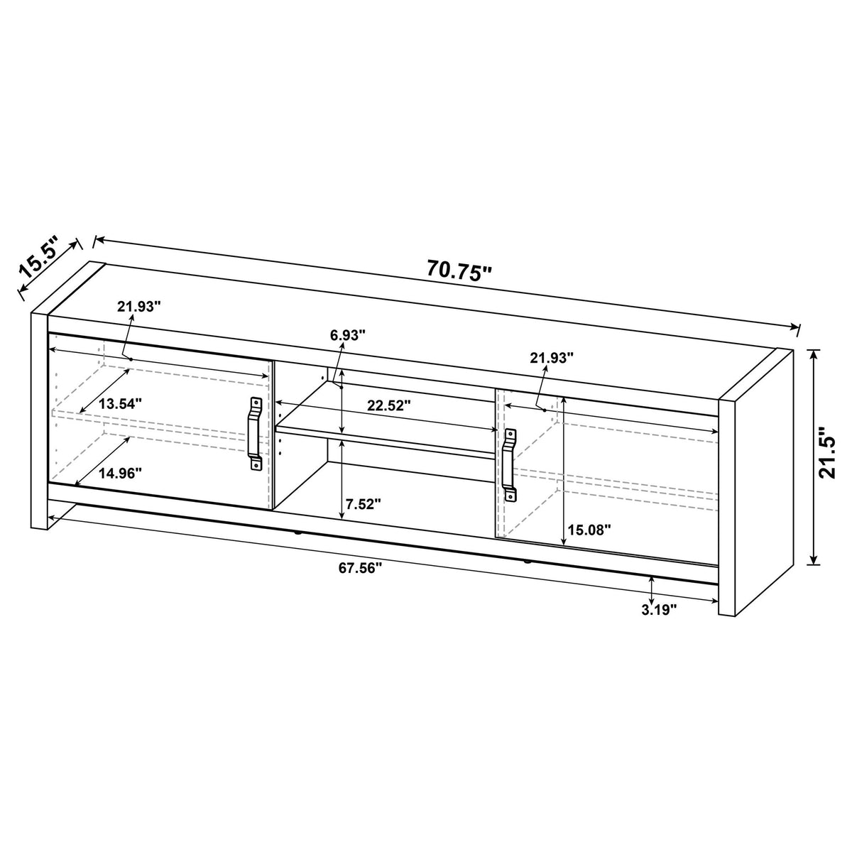 Conifer - TV Stand With Adjustable Shelves - Gray