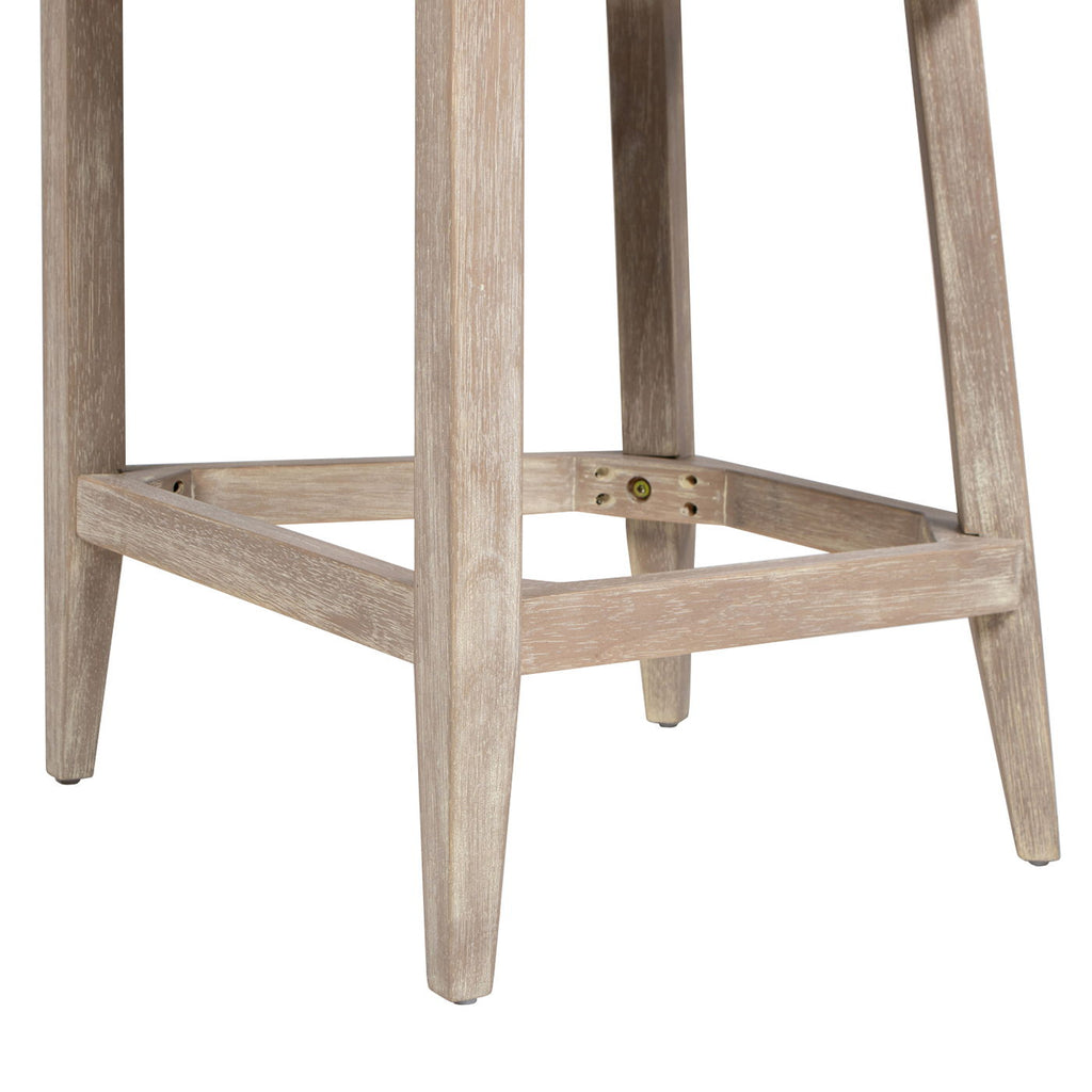 Newport - Coastal Curved Back Upholstered Counter Stool - Two Tone Neutral Gray