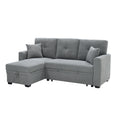 Sleeper Sectional Sofa With Pull Out Bed, Reversible Chaise, Hidden Storage