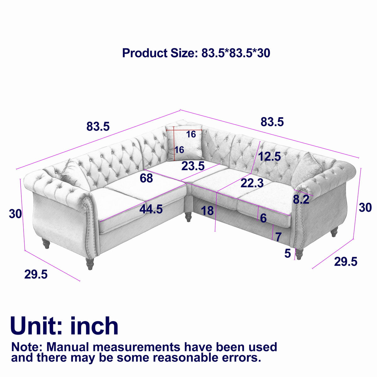 Streamline Modern L-Shaped Corner Sofa