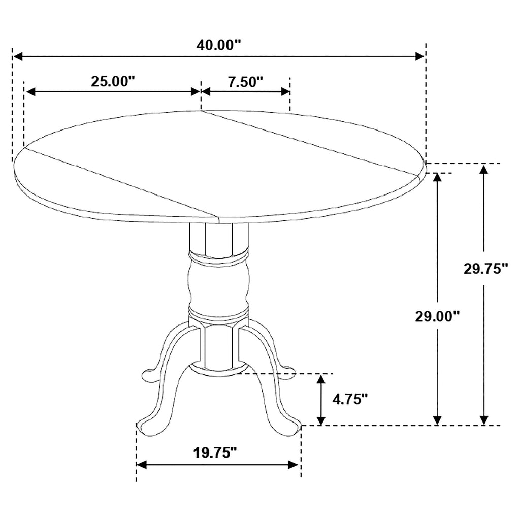Round Dining Table With Drop Leaf Pedestal Base, Expandable Top - Natural