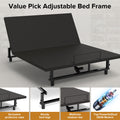 Adjustable Bed Base Frame With Wireless Remote, 4 USB Ports, Under Bed Nightlights, Zero Gravity