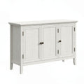 3 Door Buffet Cabinet With Adjustable Shelves - Matte White / Grayish