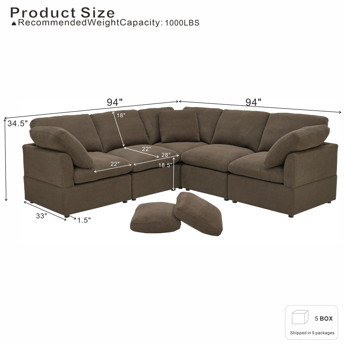 Modular Cloud Sofa Freely Configurable Corner