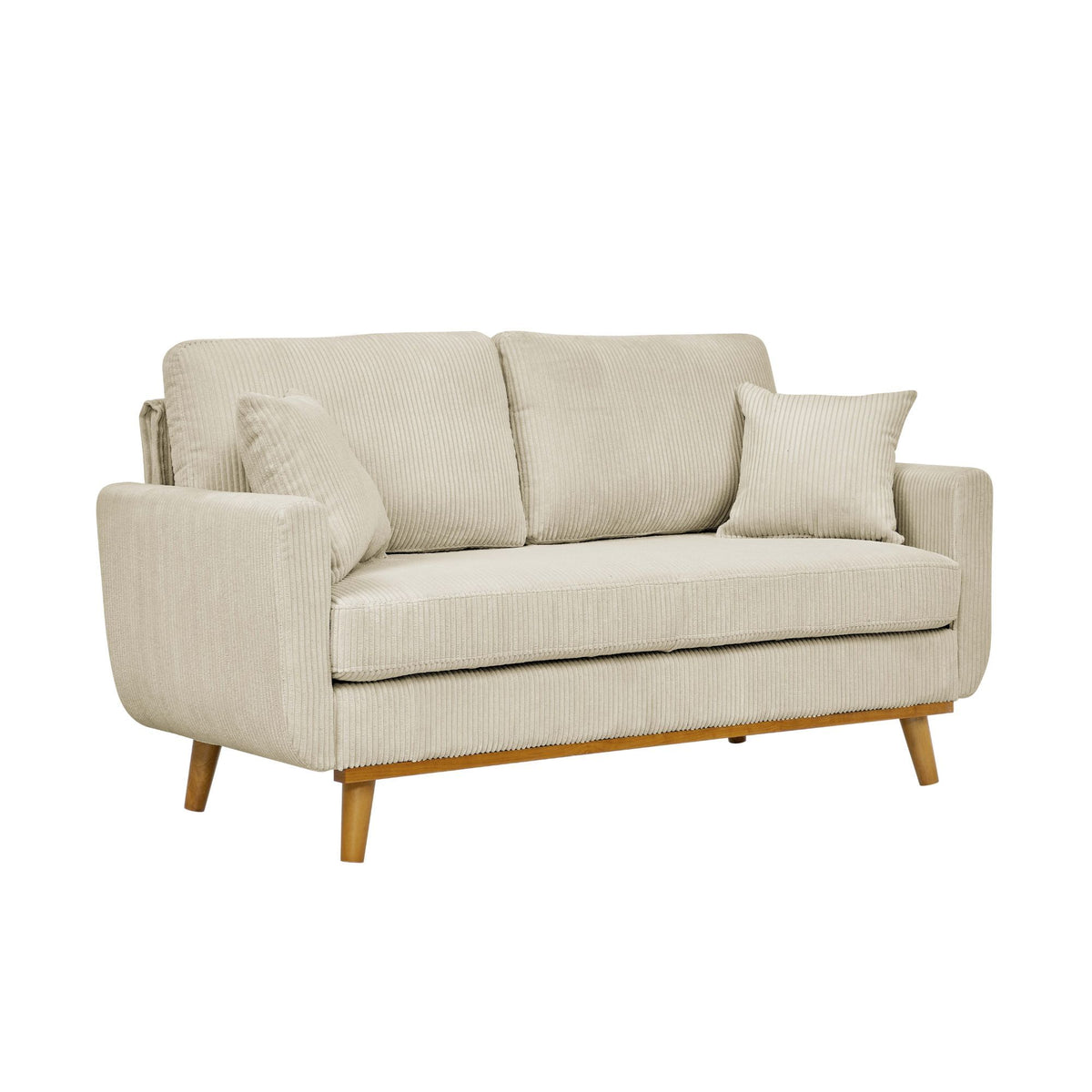Upholstered Loveseat With Arms And Pillows