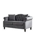 2 Seater Chesterfield Sofa With Rolled Arms And Nailhead Trim For Living Room
