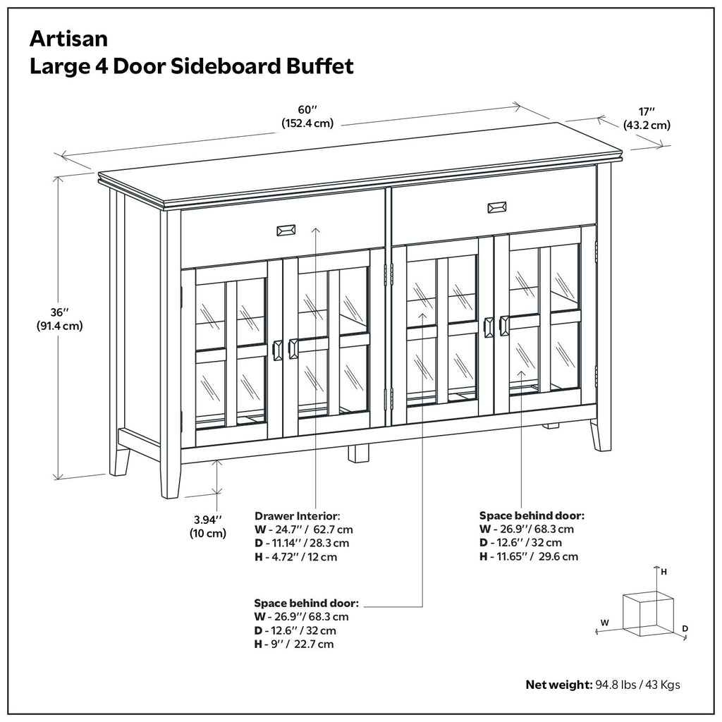 Artisan - 4 Door Sideboard Buffet