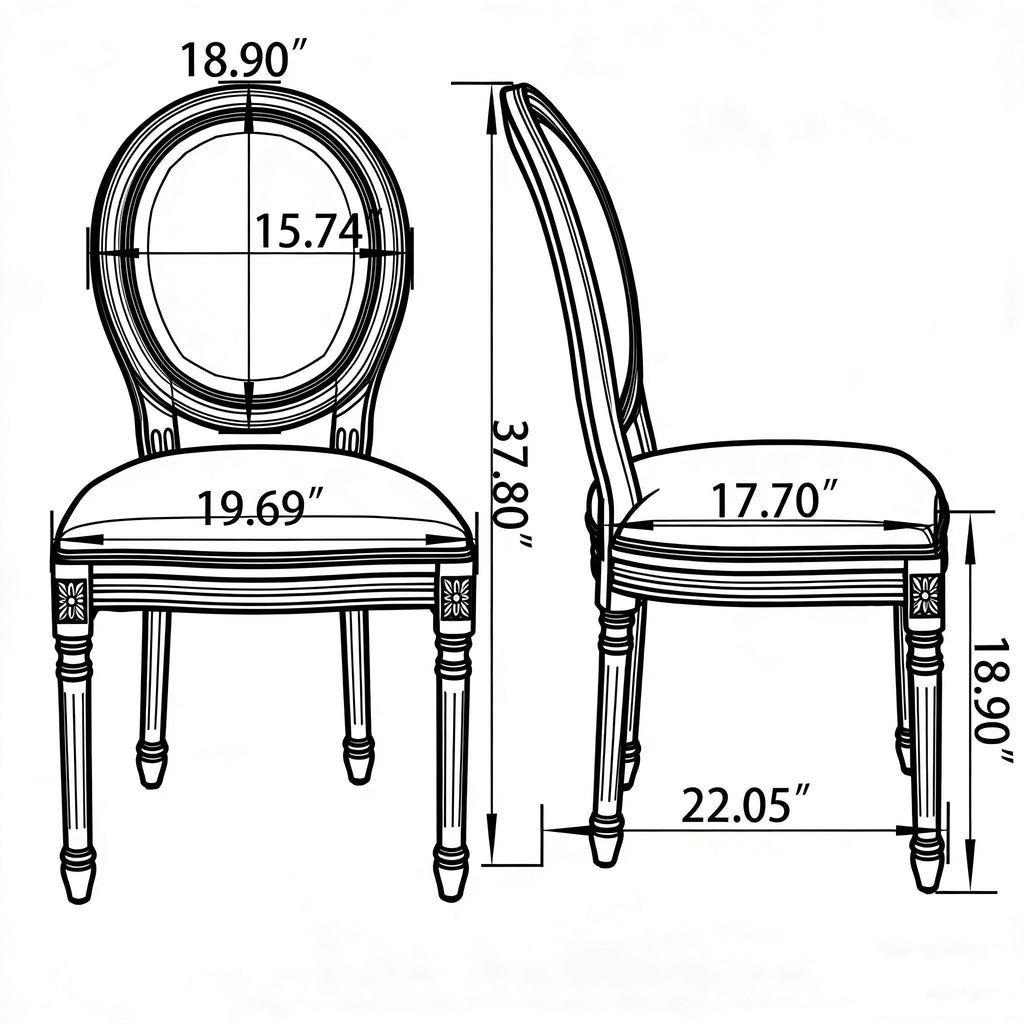 Upholstered With Round Back Dining Chairs (Set of 2)