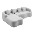 Modular L-Shape Sectional Sofa With Curved Chaise
