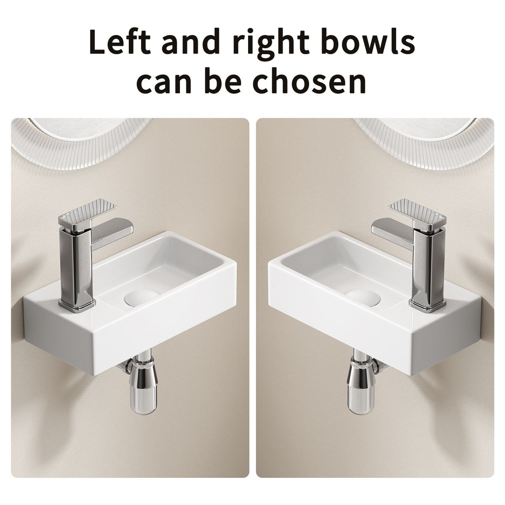 Wall Mounted Bathroom Sink With Faucet And Drain