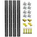 18 Pieces E Track Tie-Down Rail Kit For Trucks, Vans, And Garages With O-Ring Anchors And Ratchet Straps - Black