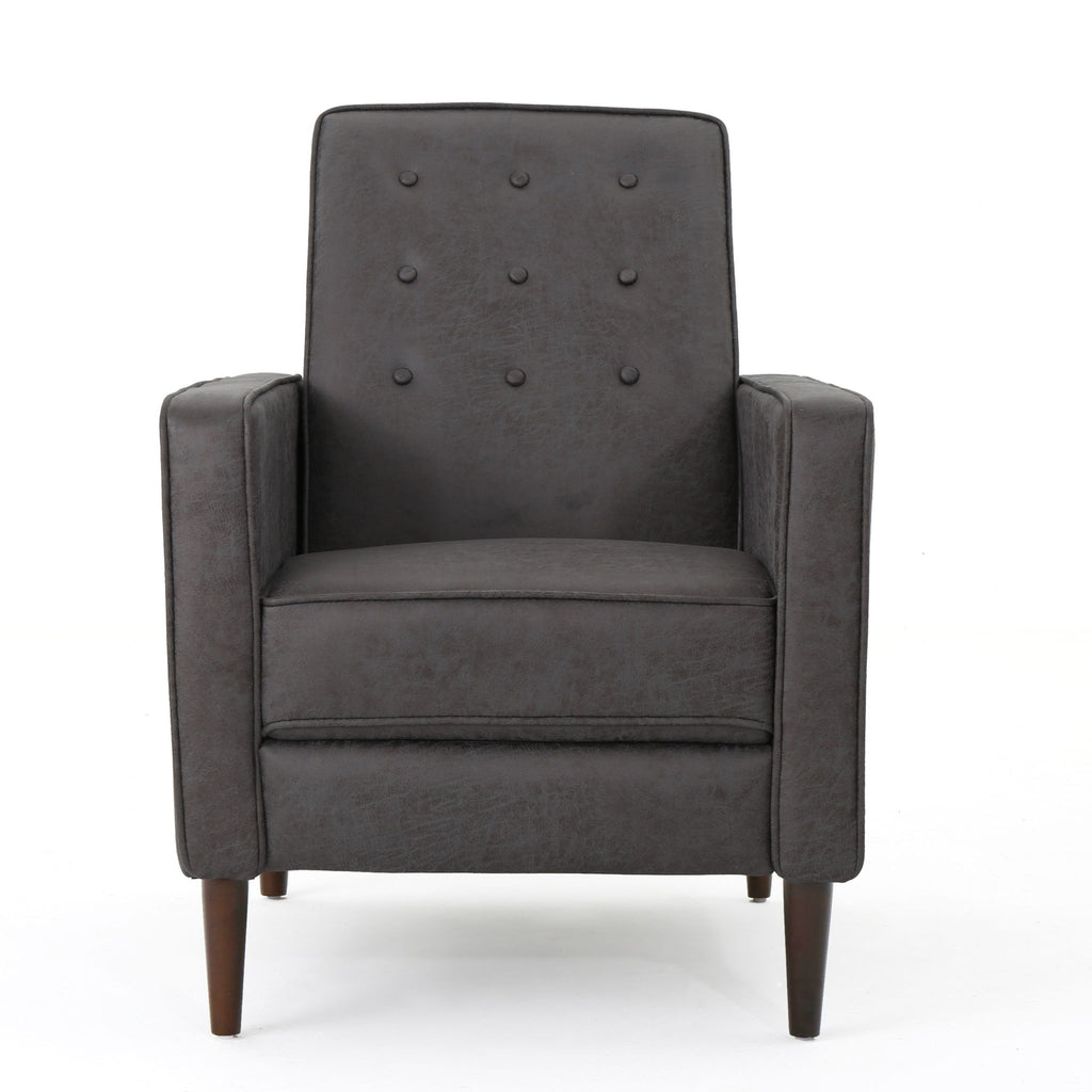 Macedonia - Button Tufted Fabric Recliner - Slate