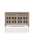 Power Ready - Buffet With Glass Cabinet Doors - Sand