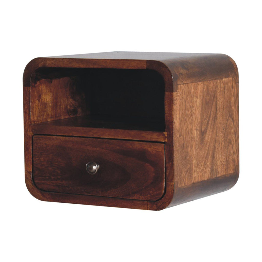 Curved Upper Slot Floating Nightstand