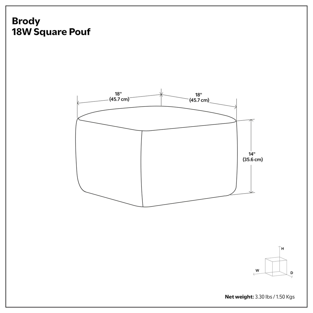 Brody - Square Pouf - Tan