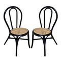 Rattan Dining Chair (Set of 2) - Black Multi