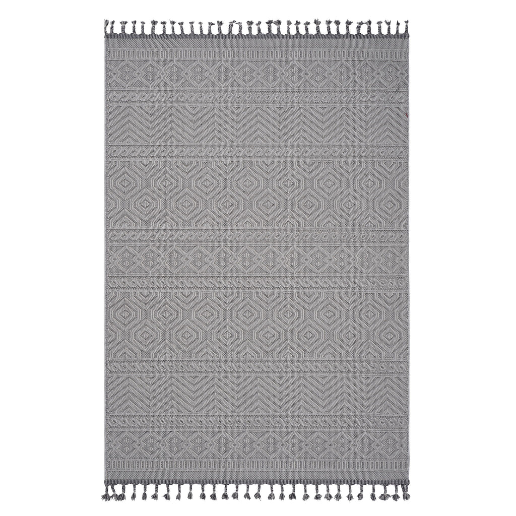 Guros - 8' X 10' Geometric Indoor / Outdoor Area Rug - White