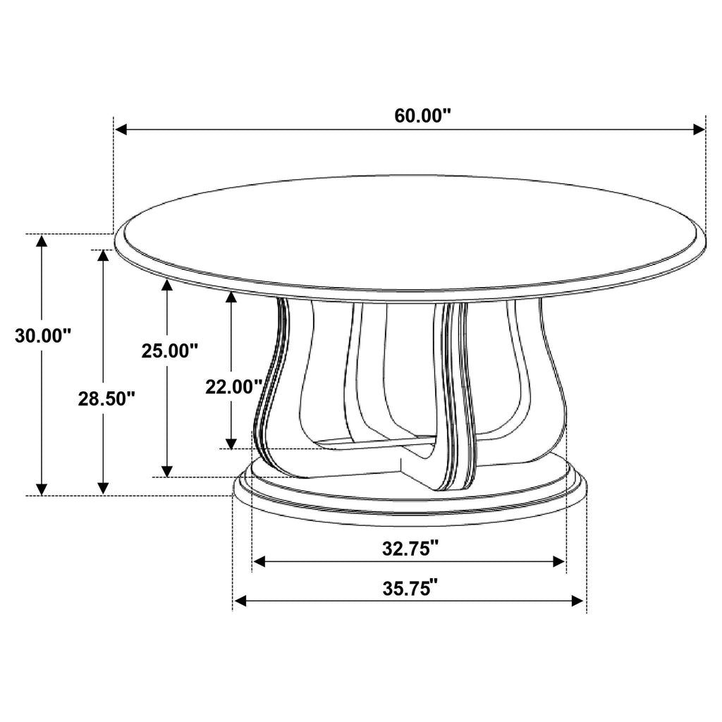 Rodota - 5 Piece Round Dining Table Set With Upholstered Chairs - White Washed