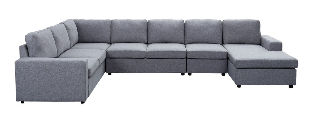 Tifton - 7 Seat Reversible Modular Sectional Sofa Chaise - Light Gray