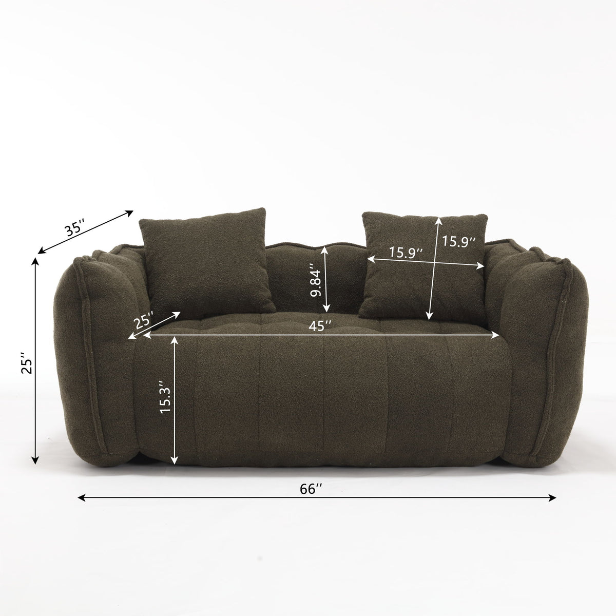 Cozy Beanbag Chair With High Resilience Foam Core For 2