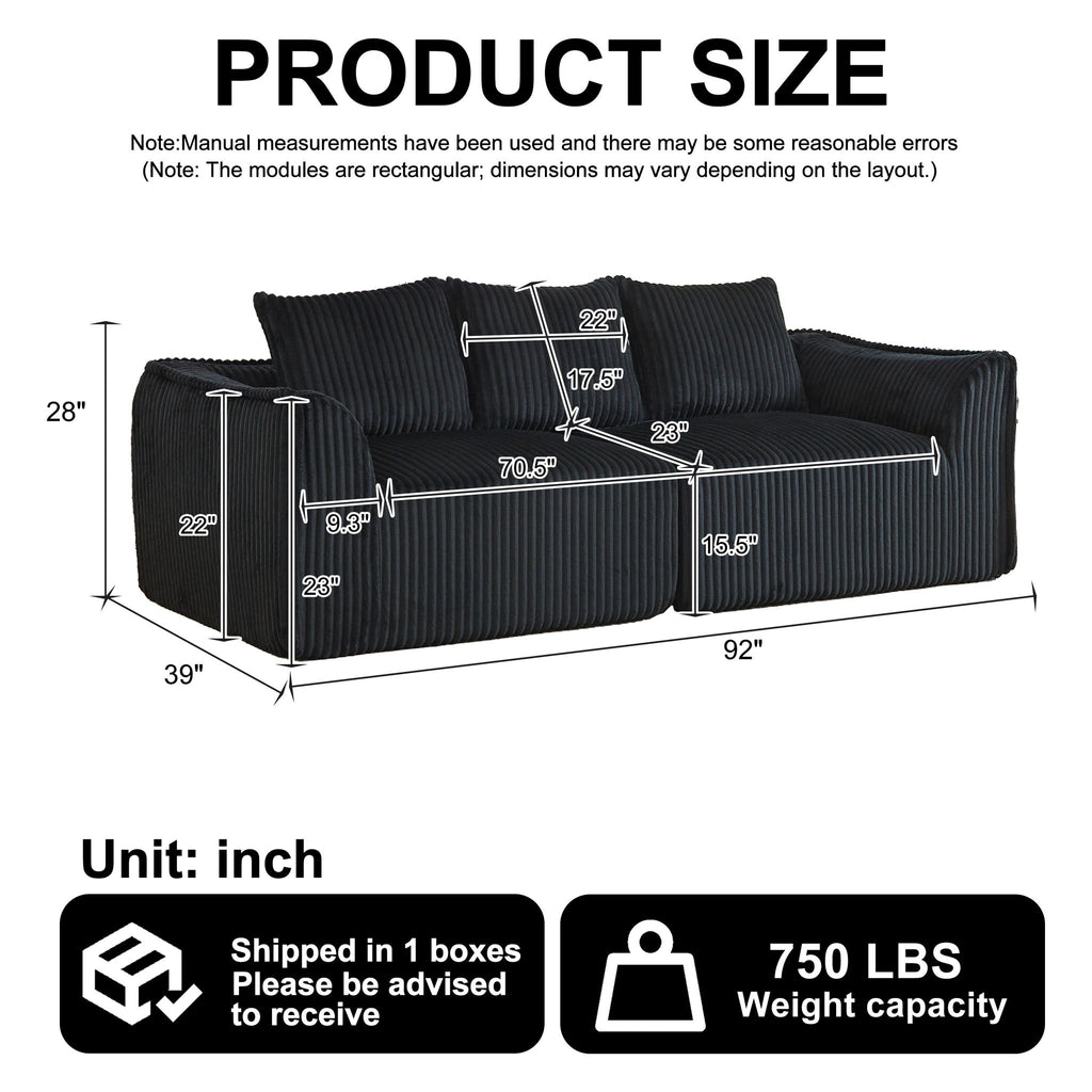 Minimalist 3 Seater Sofa With Curved Lines And Gently Sloped Backrest