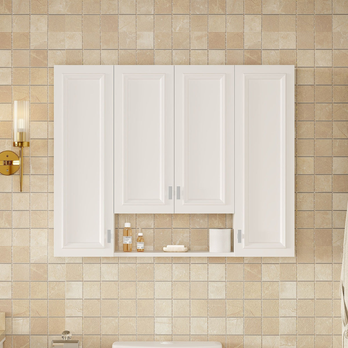 Wall Mounted Bathroom Cabinet With 5 Adjustable Shelves