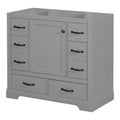 Modern Bathroom Vanity Base Only, 6 Drawer Storage With Adjustable Shelf