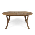 Outdoor Table With Smooth Lines, Slat Top - Teak