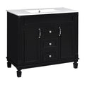 Bathroom Vanity With Top Sink, Basin On Cabinet With 2 Soft Closing Doors And 2 Drawers