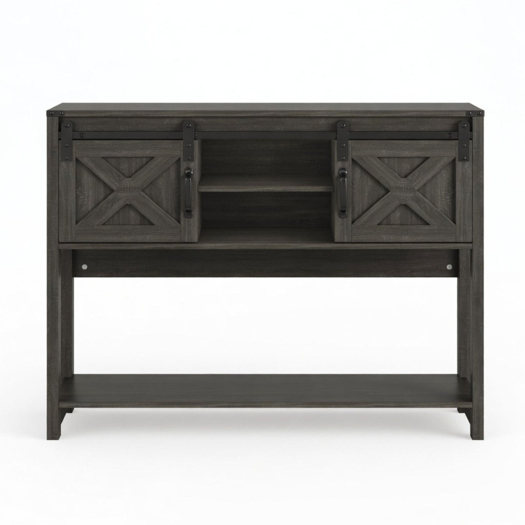 Farmhouse Entryway Table With Sliding Barn Door