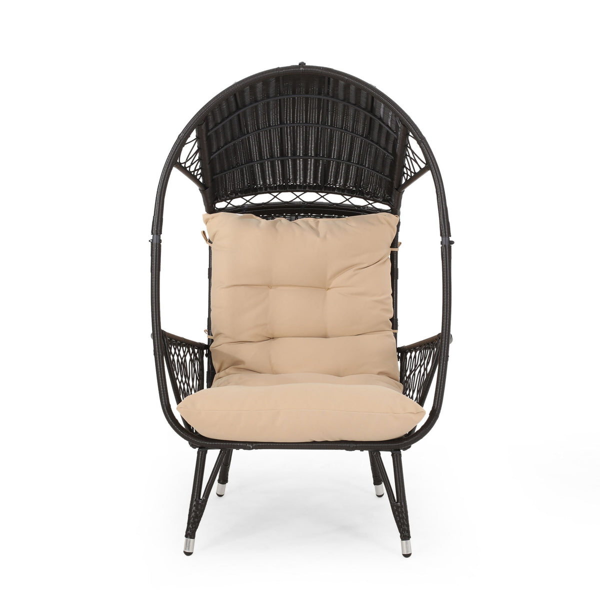 Outdoor Wicker Standing Basket Chair With Cushion