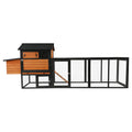 Chicken Coop, Large Outdoor Hen House & Run And Nesting Box Poultry Cage, Rabbit Hutch - Brown / Black