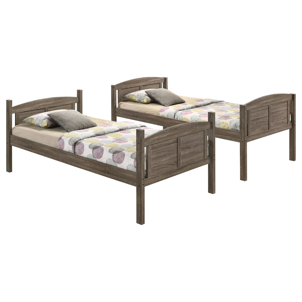 Shasta - Twin Over Twin Bunk Bed With 2 Twin Mattresses - Brown