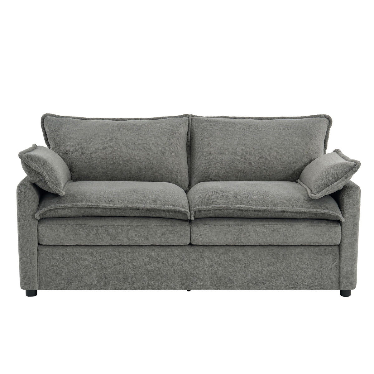 Modern Loveseat Sofa, Upholstered Couch With Side Storage Pockets