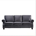 3 Seater Sofa With Nailhead Trim And Turned Legs For Living Room