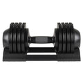 52Lbs Adjustable Dumbbell Steel And Plastic - Black