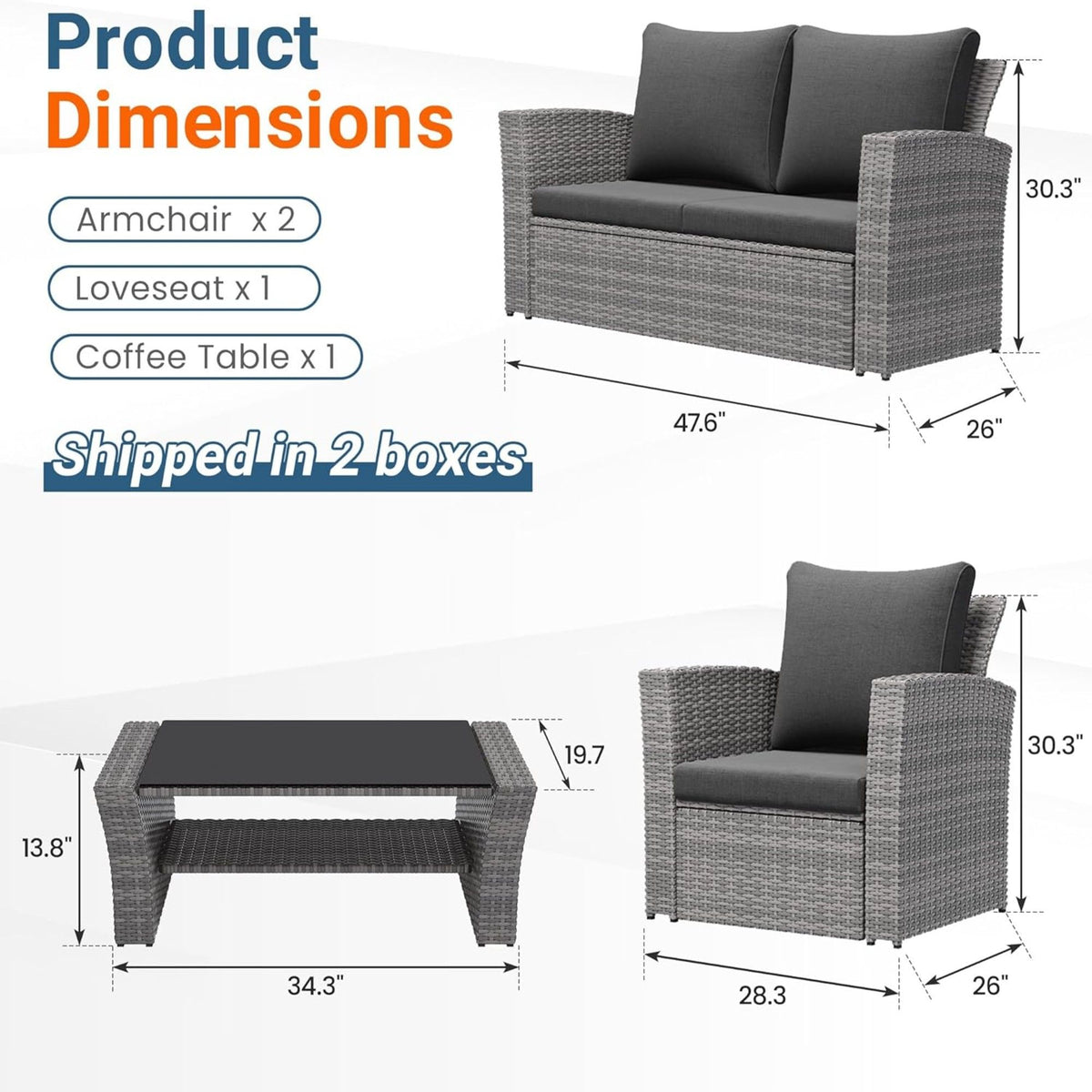 Modern Patio Set With Table And Cushions