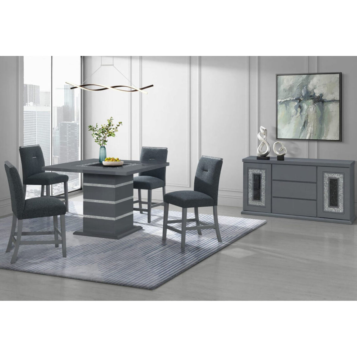 Ariya - Buffet With Clear Glass Inlay